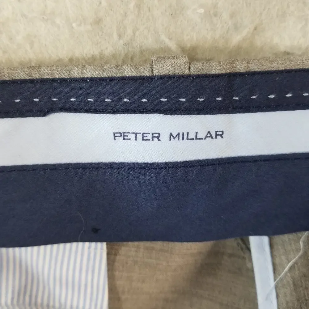 Peter Millar Pants‎ Mens 38 Gray Wool Blend Dress Slacks Flat Front Made Canada